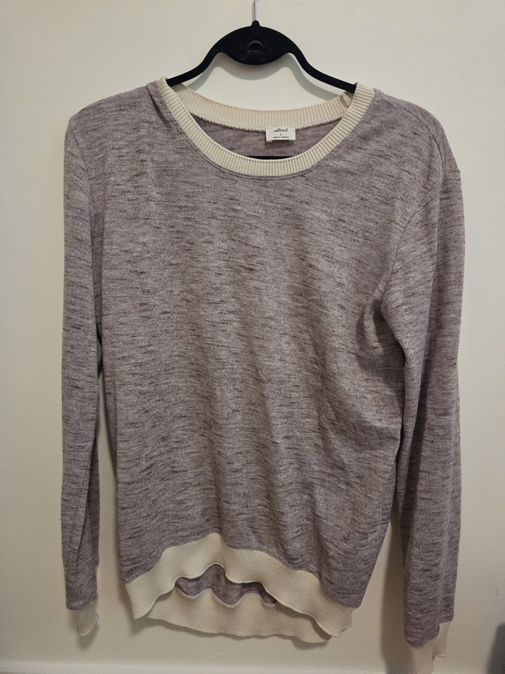 Wilfred mauve pullover with cream trim